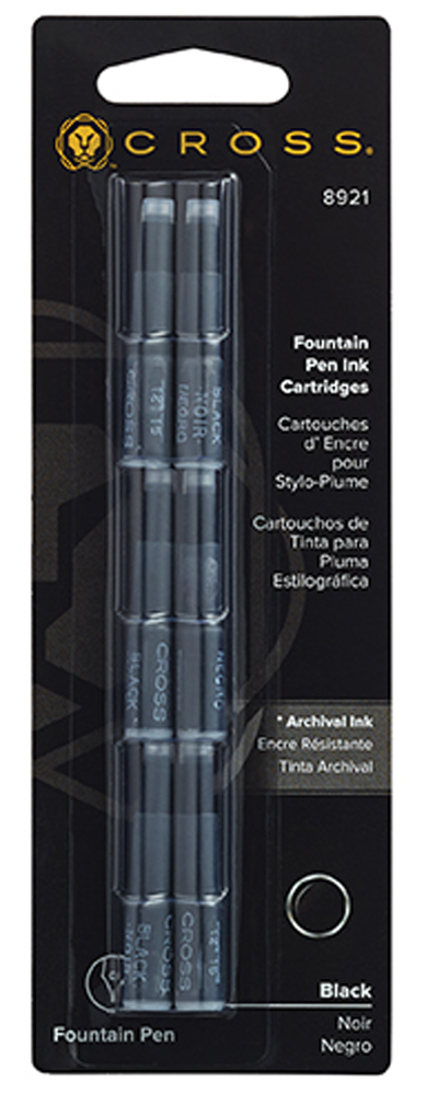 Картридж (6 шт) для перьевой ручки (черный) CROSS 8921 black